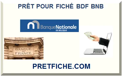 PRÊT POUR FICHÉ BDF BNB